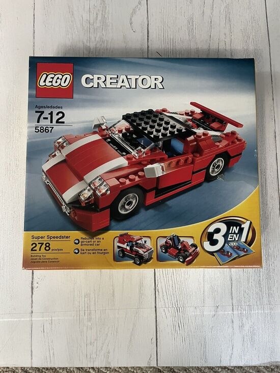 Lego Other - LEGO 5867 CREATOR 3-in-1 Super Speedster Red Car 278 pcs age 7-12 Retired SEALED